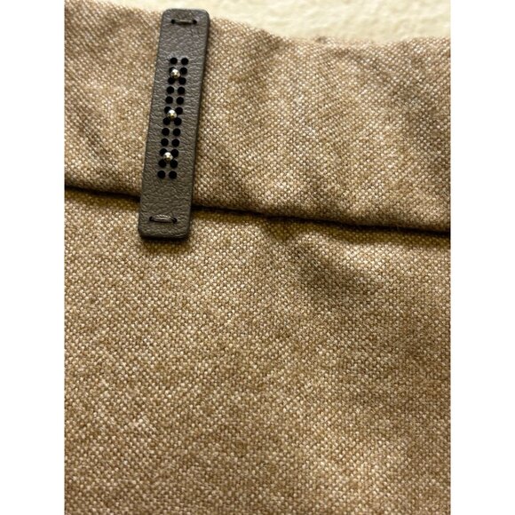 Peserico Wool Trousers Brown By Steven Made In Italy Elastic Waistband 6/42 - Picture 3 of 6